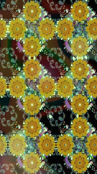 Çiçekli yumuşak bir eskiz şekli. Raster çiçekleri klasik tarzda çizilmiş. Nazikçe, sarı renkte bahar çiçekleri. Raster illüstrasyonu.