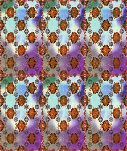 Raster illüstrasyonu. Kusursuz desenli, modaya uygun kumaş deseni. Düz Çiçek Elementleri Tasarımı. Şirin çiçek elementleri. Renkli Bahar Teması Kusursuz Arkaplan.