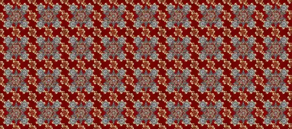 Raster altın desen. Doğulu stili, altın elementlerle kırmızı, gri ve kahverengi renklerde altın desenli arabesk yapar. Kusursuz kıvırcık saçlar..