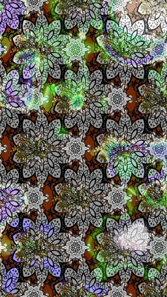 Şirin, zarif çiçekler Raster illüstrasyonu. Yapraklı çizim şekli. Davetiye ve kartpostal tasarımı için dekoratif çiçek unsurları. Poster ya da kapak için arka plan. Tekstil için figür.