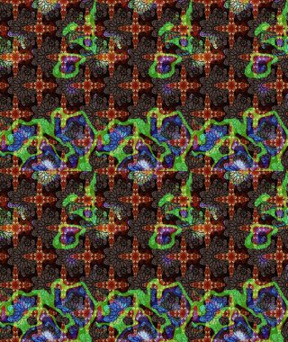 Raster illüstrasyonundaki çiçek desenli çizim. Renkli Bahar Teması eskiz kalıbı. Düz Çiçek Elementleri Tasarımı. Kahverengi renkte çiçekler.