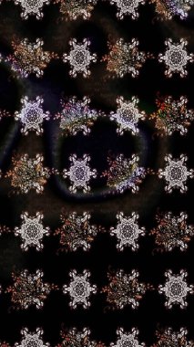 Yapraklı çiçekler ve papatya çiçekli siyah renkte papatyalar. Eskiz arkaplan modeli. Raster - stok.