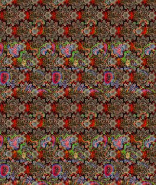 Kahverengi renkli çiçekler. Hediye ambalaj kağıdı, tebrik kartları, posterler ve pankart tasarımı. Raster düz çiçek çizim deseni.