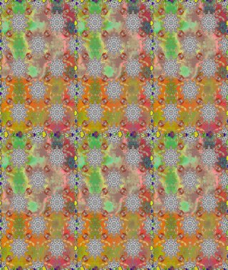 Raster illüstrasyonunda kusursuz çiçek deseni. Gri ve bej renkli çiçekler. Renkli Bahar Temalı Kusursuz Arkaplan. Düz Çiçek Elementleri Tasarımı.