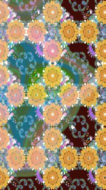 Fantezi çiçekli eskiz deseni, doğal duvar kağıdı, çiçek desenli kıvrım çizimi. Paisley el çizimi elementler. Ev dekoru.