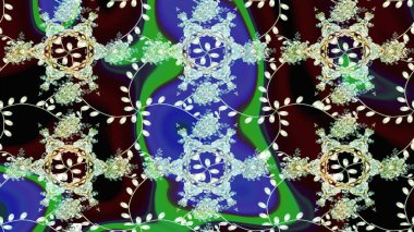 Çiçek çelengi. Raster illüstrasyonu. Şablon, pürüzsüz, çiçekli kenar. Güzel, parlak, pürüzsüz kumaş, tuval. Kıvırcık, parlak örgü. Klasik eski arkaplan.