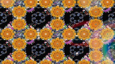 Siyah renkli çiçekler. Çiçekli eskiz deseni. Suluboya çizimi. El çizimi.