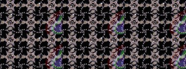 Siyah renklere karalamalar çizilmiş çiçek deseni. Raster illüstrasyonu.