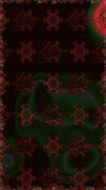 Renkli Bahar Temalı Kusursuz Arkaplan. Siyah ve gri renkli çiçekler. Düz Çiçek Elementleri Tasarımı. Raster illüstrasyonunda kusursuz çiçek deseni.