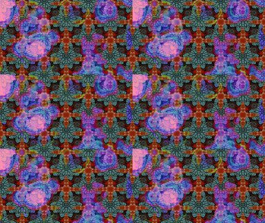 Raster illüstrasyonu. Renkli Bahar Teması eskiz kalıbı. Mavi renkli, zarif çiçek buketli suluboya. Düz Çiçek Elementleri Tasarımı.