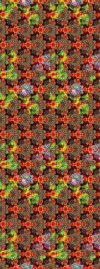 Siyah renkli çiçekler. Raster illüstrasyonu. Çiçek süslemeli çizim deseni.