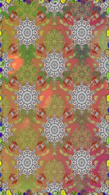 Gri ve kahverengi renkli çiçekler. Güzel çiçek deseni. Renkli Bahar Temalı Kusursuz Arkaplan. Düz Çiçek Elementleri Tasarımı.