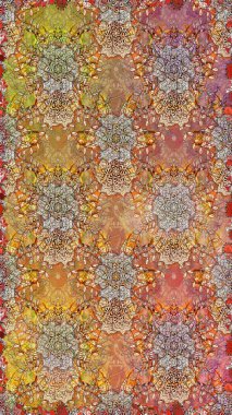 Tebrik kartı geçmişi, boyama kitabı, arkaplan ve tekstil için kullanılabilir. Etnik Mandala havlusu. Kusursuz süs izi. Sınır Kızılderili çiçekli paisley patten. Raster Henna tarzı.