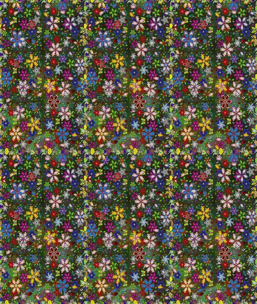 Yeşil ve gri renkli çiçekler. Çiçekli karalama şeklinde Raster çiçek deseni. Nazik, narin çiçek arkaplanı.