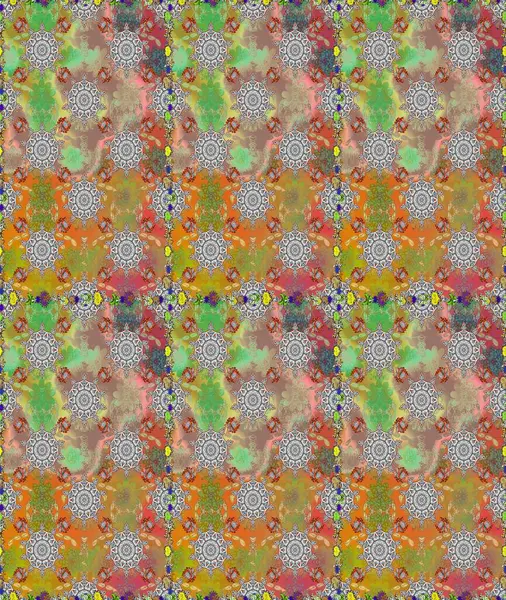 Raster illüstrasyonunda kusursuz çiçek deseni. Gri ve bej renkli çiçekler. Renkli Bahar Temalı Kusursuz Arkaplan. Düz Çiçek Elementleri Tasarımı.