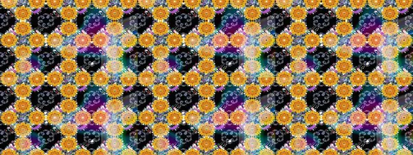 Raster illüstrasyonu. Suluboya çiçekli çiçek deseni. Sarı renkli güzel tekstil..