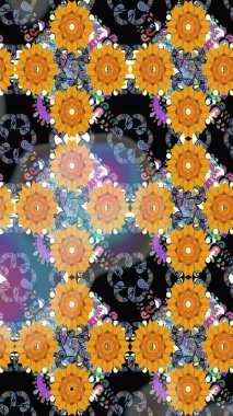 Çiçekli bahar çiçekleri. Küçük çiçekte güzel bir desen. Küçük renkli çiçekler. Moda baskıları için zarif bir şablon. Motley illüstrasyonu.