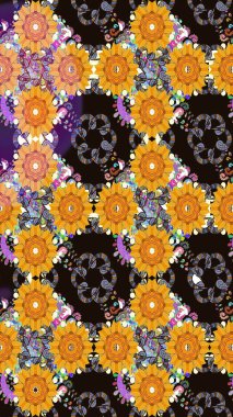 Küçük çaplı çiçeklerdeki basit şirin desenler. Tekstil veya kitap kapakları, imalat, duvar kağıtları, baskı, hediye paketi ve yapıştırma kitabı için çiçek eskizi geçmişi. Raster illüstrasyonu.