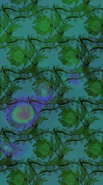 Çiçekler suluboya eskiz deseni. Raster Stili kumaş deseni.