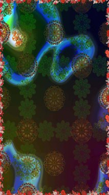 Nazik, yaz çiçekleri kahverengi ve gri renklerde. Raster illüstrasyonu. Raster çiçek desenli ve çiçekli..