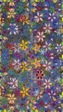 Modern stil dokusu. Çiçek desenli raster, mavi ve yeşil çizgi grafik deseni soyut raster arkaplan.