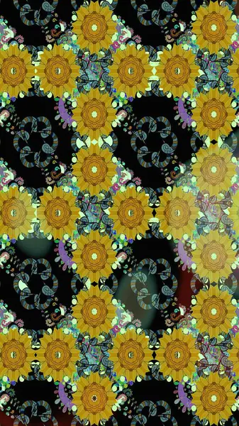 Kızılderili desenli desenli desenli şal deseni. Etnik Mandala süsü. Raster Henna dövme stili. Tekstil, tebrik kartı, boyama kitabı, telefon kılıfı baskısı için kullanılabilir.