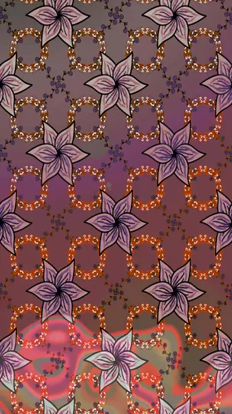 Raster Güzel kumaş deseni. Raster suluboya deseni, narin çiçekler, kahverengi çiçekler, tebrik kartı şablonu..