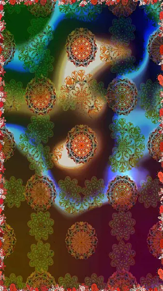 Parlak renkli çiçeklerle ve kahverengi ve yeşil renklerde yapraklarla şaşırtıcı, pürüzsüz çiçek deseni. Halk tarzı. Moda baskıları için zarif bir şablon. Modern çiçek arkaplanı.