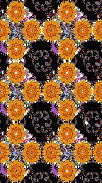 Klasik çiçek desenli. Paketleme, tekstil, duvar kâğıdı için çiçek eskizi. Yumuşak fayans. Raster 'ın taze dokusu. Yumuşak pamuk tasarımı.