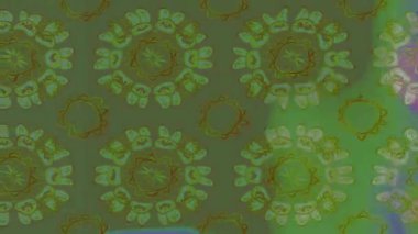 Renkli unsurlarla hareketli arka plan görüntüleri. Çiçekler. Eski model. Bayrak tarzı. Video kaydı. Şablon. Döngü. Kusursuz..