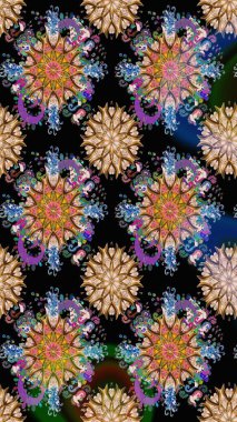 Şirin çiçekler. Çizgi çizimi kalıbı. Raster Moda kumaş deseni.