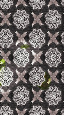 Çizim çiçek deseni duvar kâğıdı olarak kullanılabilir. Gri renkli çiçekler. Raster illüstrasyonu.