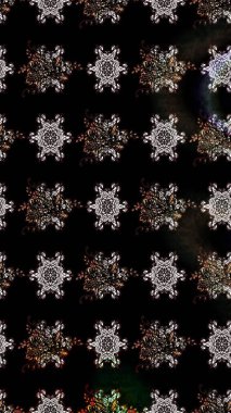 Çiçek süslemeli çizim deseni. Siyah renkli çiçekler. Raster illüstrasyonu.