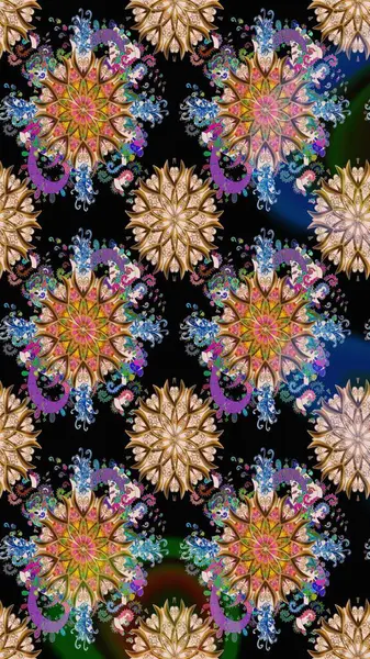 Şirin çiçekler. Çizgi çizimi kalıbı. Raster Moda kumaş deseni.