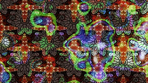 Çizgi çizimi kalıbı. Raster Moda kumaş deseni. Şirin çiçekler..