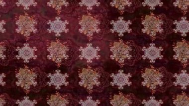 Renkli unsurlarla hareketli arka plan görüntüleri. Çiçekler. Eski model. Bayrak tarzı. Video kaydı. Şablon. Döngü. Kusursuz.