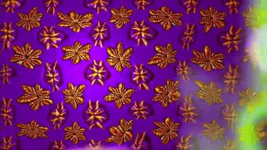 Renkli unsurlarla hareketli arka plan görüntüleri. Çiçekler. Eski model. Bayrak tarzı. Video kaydı. Şablon. Döngü. Kusursuz.. 