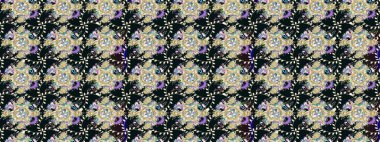 Soyut etnik raster çizim kalıbı. Arkaplan dokusu, duvar kağıdı, çiçek temalı gri renkler. Kabile sanatı boho baskısı, klasik çiçek arkaplanı.