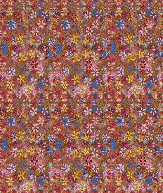 Kusursuz Renksiz Bahar Temalı Kusursuz Arkaplan. Kahverengi ve kırmızı renkte çiçekler. Sevimli çiçek raster deseni. Düz Çiçek Elementleri Tasarımı.