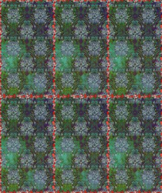 Çiçekler yeşile ve griye. Suluboya, elle çizilmiş. Kusursuz bir arka plan modeli. Raster stoku.