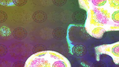 Raster çiçek desenleri çiziyor. Vadinin çiçekleri kahverengi renklerde.