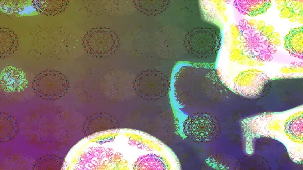 Raster çiçek desenleri çiziyor. Vadinin çiçekleri kahverengi renklerde.