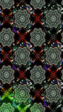 Raster suluboya çiçek deseni, narin çiçekler, siyah çiçekler, tebrik kartı şablonu. Güzel kumaş deseni.