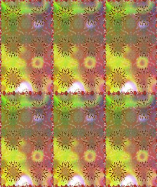 Çiçekli zambaklar kusursuz bir arka plan. Çiçek tasarımı için inanılmaz bir kolaj cenneti tarzı. Parlak çiçekli kolaj çiçekleri kahverengi ve nötr.