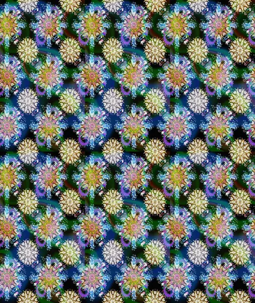 Mavi renkli çiçek desenli çizim. Suluboya tarzında mavi renkte çiçekler.