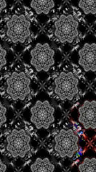 Raster illüstrasyonundaki çiçek desenli çizim. Siyah renkli çiçekler. Renkli Bahar Teması eskiz kalıbı. Düz Çiçek Elementleri Tasarımı.