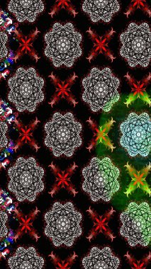 Çiçek desenli çizim. Raster illüstrasyonu. Asya tekstil tarzında. Güzel kumaş deseni. Renkli Bahar Teması eskiz kalıbı. Düz Çiçek Elementleri Tasarımı.