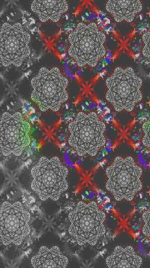 Renkli Bahar Teması eskiz kalıbı. Düz Çiçek Elementleri Tasarımı. Raster..