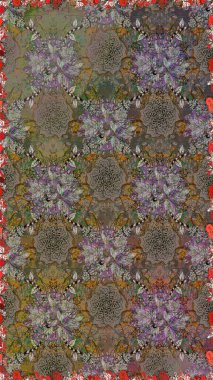 Suluboya kusursuz desen. Çiçeğin suluboya çizimlerinin mükemmel deseni. Raster illüstrasyonu. Moda baskısı. Dekorasyon ve tasarım için güzel bir desen. Eski.