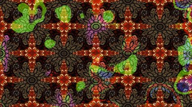 Raster deseni. Çiçekli çiçek deseni, suluboya. Süslü kumaş deseni.